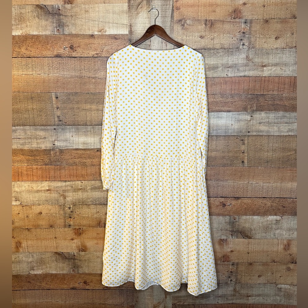 Vila midi dress with balloon sleeve in yellow spot - Picture 10 of 15